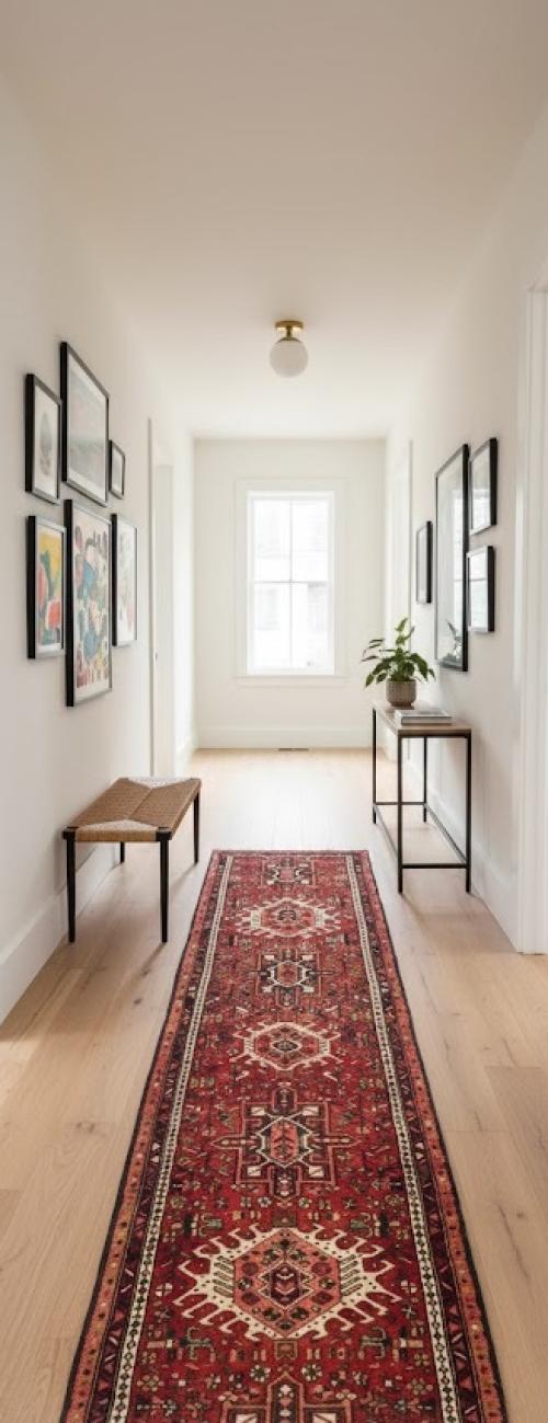 2'11 x 10'5 Hand Knotted Karajeh Persian Wool Runner Rug