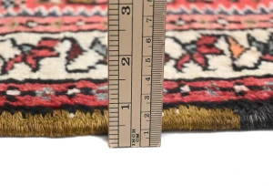 Vintage Red Geometric 2'4X9'5 Karajeh Persian Runner Rug