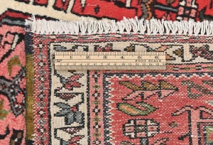 Vintage Red Geometric 2'4X9'5 Karajeh Persian Runner Rug