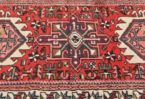 Vintage Red Geometric 2'4X9'5 Karajeh Persian Runner Rug