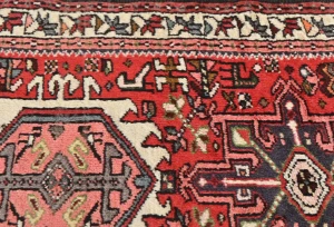 Vintage Red Geometric 2'4X9'5 Karajeh Persian Runner Rug