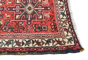 Vintage Red Geometric 2'4X9'5 Karajeh Persian Runner Rug