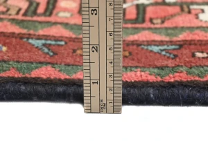 Vintage Charcoal Tribal 3X9 Hamedan Persian Runner Rug