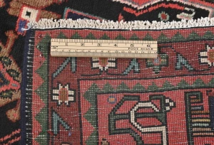 Vintage Charcoal Tribal 3X9 Hamedan Persian Runner Rug