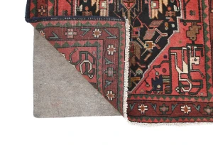 Vintage Charcoal Tribal 3X9 Hamedan Persian Runner Rug