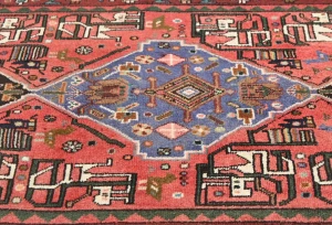 Vintage Charcoal Tribal 3X9 Hamedan Persian Runner Rug