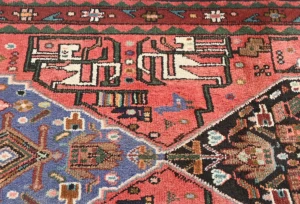 Vintage Charcoal Tribal 3X9 Hamedan Persian Runner Rug