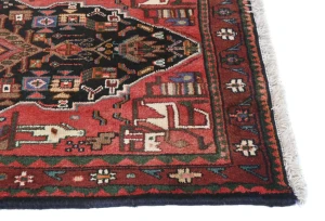 Vintage Charcoal Tribal 3X9 Hamedan Persian Runner Rug