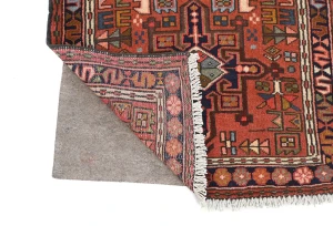 Vintage Red Geometric 3X12 Karajeh Persian Runner Rug