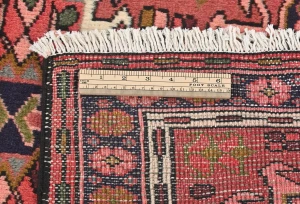 Vintage Red Geometric 3X9 Karajeh Persian Runner Rug