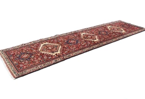 Vintage Red Tribal 3X10 Karajeh Persian Runner Rug
