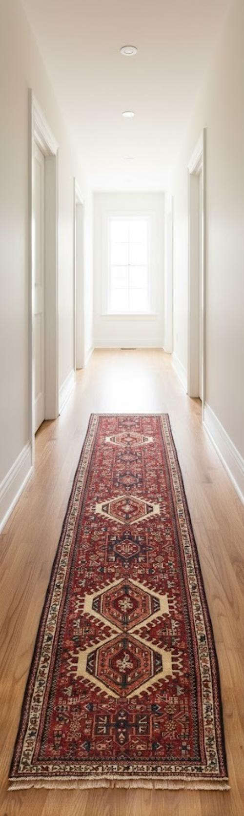 Vintage Red Tribal 3X10 Karajeh Persian Runner Rug