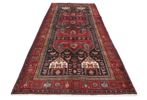 Vintage Dark Plum Tribal 5X11 Nahavand Persian Runner Rug