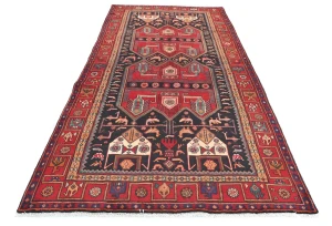 Vintage Dark Plum Tribal 5X11 Nahavand Persian Runner Rug