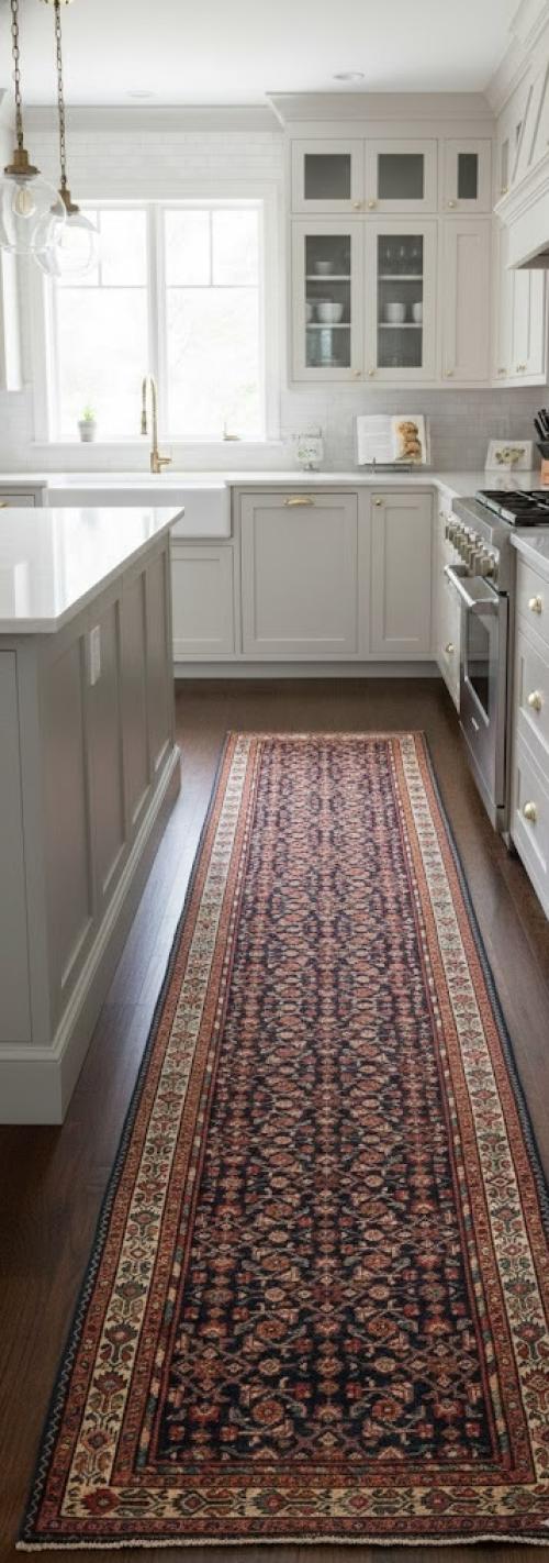 Vintage Plum Floral Tribal 4X11 Hamedan Persian Runner Rug