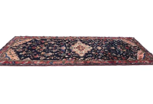 Vintage Dark Purple-navy Tribal 4'6X10'2 Nahavand Persian Runner Rug