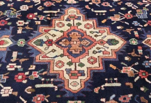 Vintage Dark Purple-navy Tribal 4'6X10'2 Nahavand Persian Runner Rug