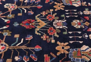 Vintage Dark Purple-navy Tribal 4'6X10'2 Nahavand Persian Runner Rug