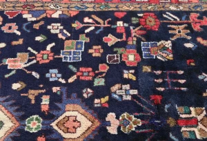 Vintage Dark Purple-navy Tribal 4'6X10'2 Nahavand Persian Runner Rug