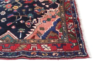 Vintage Dark Purple-navy Tribal 4'6X10'2 Nahavand Persian Runner Rug