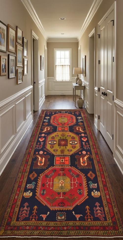 Vintage Purple Tribal 5X10 Meshkin Persian Runner Rug