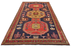 Vintage Purple Tribal 5X10 Meshkin Persian Runner Rug