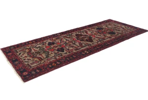Vintage Khaki Tribal 3'7X9'5 Balouch Persian Runner Rug