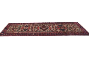 Vintage Khaki Tribal 3'7X9'5 Balouch Persian Runner Rug