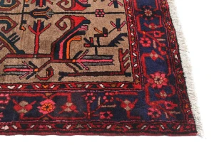 Vintage Khaki Tribal 3'7X9'5 Balouch Persian Runner Rug