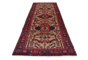 Vintage Khaki Tribal 3'7X9'5 Balouch Persian Runner Rug
