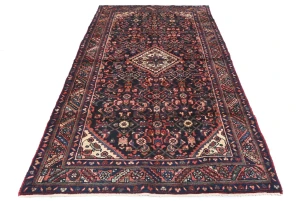 Vintage Plum Floral Tribal 4'3X8'8 Hamedan Persian Rug