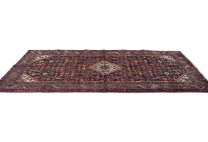 Vintage Plum Floral Tribal 4'3X8'8 Hamedan Persian Rug