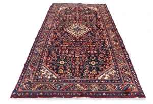 Vintage Plum Floral Tribal 4'3X8'8 Hamedan Persian Rug