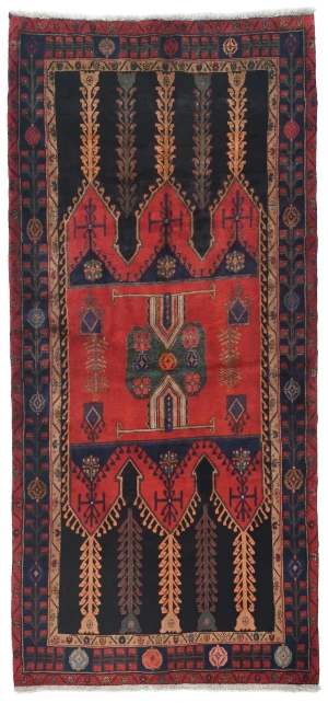 Vintage Tribal Plum 4'7X9'6 Nahavand Persian Rug