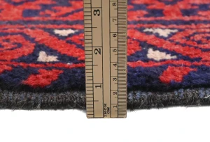 Vintage Red Tribal Geometric 5X9 Balouch Persian Rug