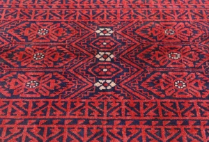 Vintage Red Tribal Geometric 5X9 Balouch Persian Rug