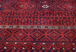 Vintage Red Tribal Geometric 5X9 Balouch Persian Rug