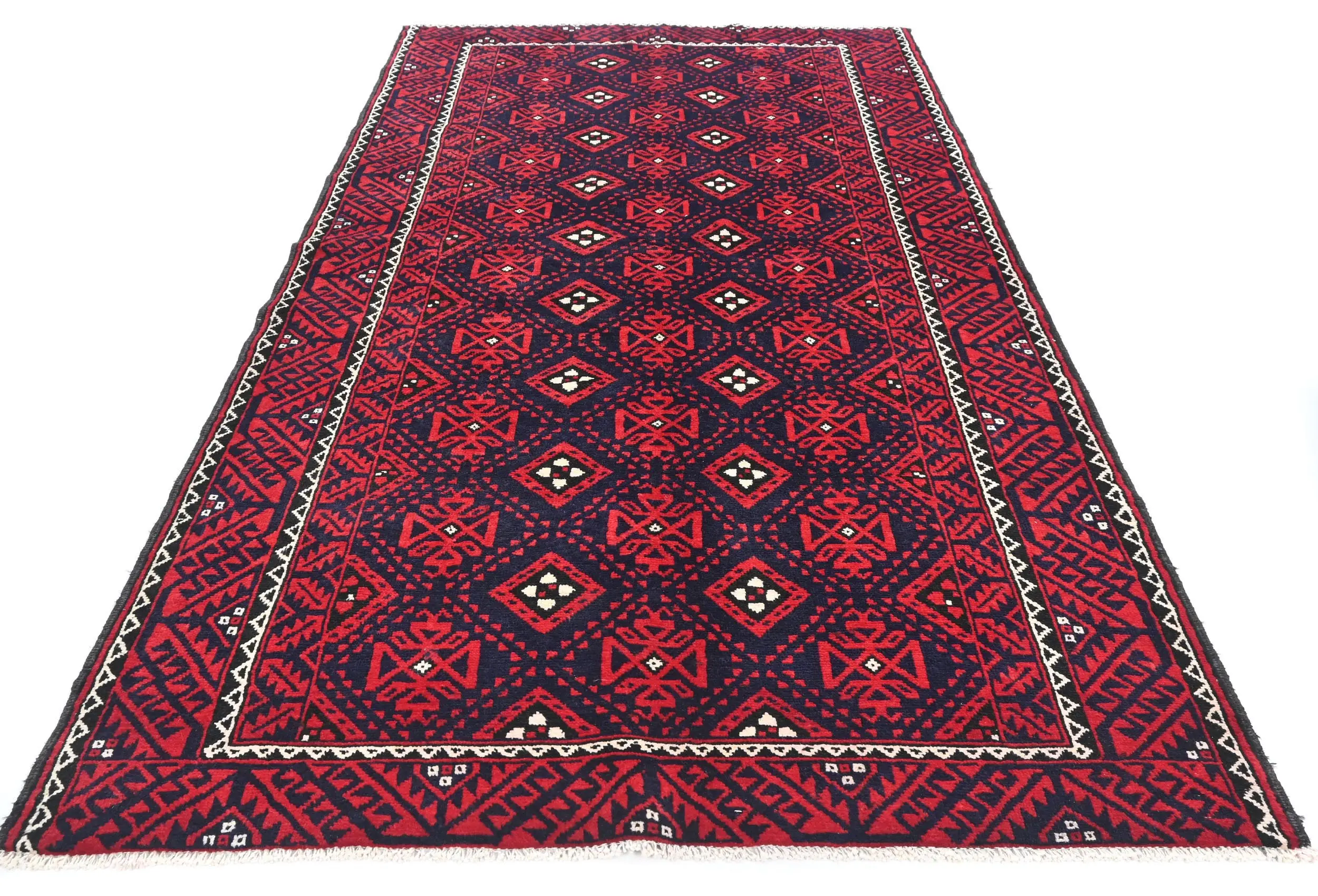 Vintage Red Tribal 5X10 Balouch Persian Runner Rug