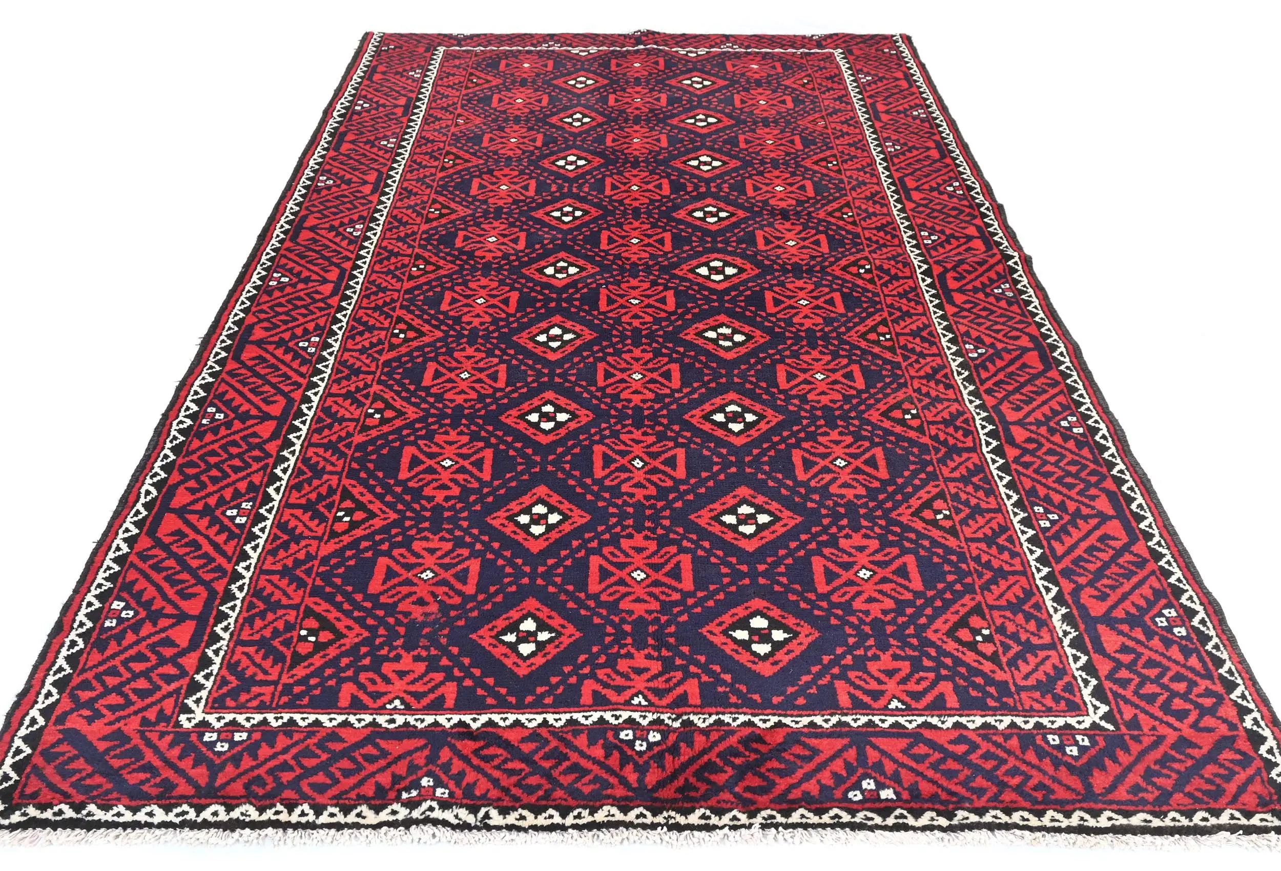 Vintage Red Tribal 5X10 Balouch Persian Runner Rug