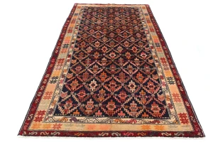Vintage Tribal Purple-navy 4'6X9'8 Meshkin Persian Rug