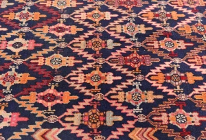 Vintage Tribal Purple-navy 4'6X9'8 Meshkin Persian Rug