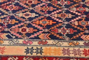 Vintage Tribal Purple-navy 4'6X9'8 Meshkin Persian Rug