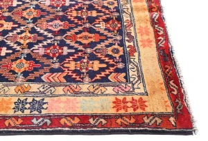 Vintage Tribal Purple-navy 4'6X9'8 Meshkin Persian Rug