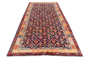 Vintage Tribal Purple-navy 4'6X9'8 Meshkin Persian Rug