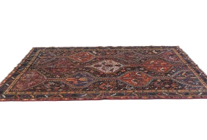 Semi Antique Charcoal Tribal 5X8 Shiraz Persian Rug
