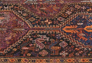 Semi Antique Charcoal Tribal 5X8 Shiraz Persian Rug
