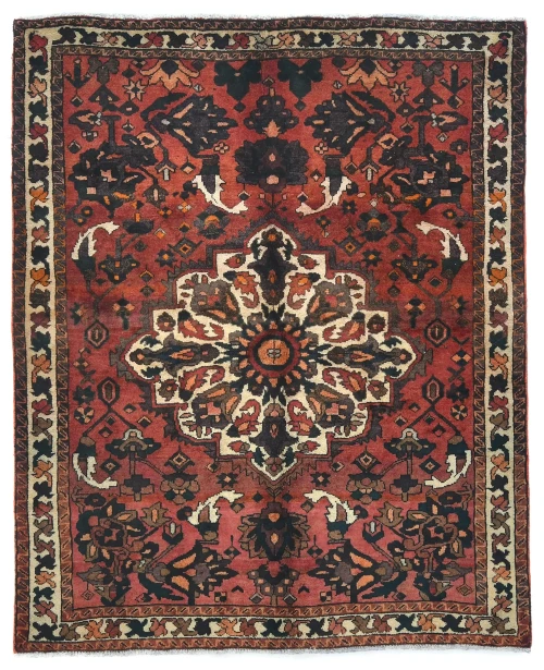 Vintage Red Tribal 5'6X6'9 Bakhtiari Persian Rug