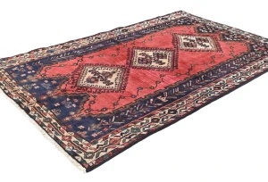 Vintage Light Red Tribal 4'6X6'7 Shiraz Persian Rug