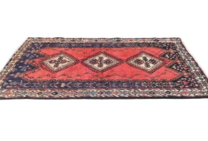 Vintage Light Red Tribal 4'6X6'7 Shiraz Persian Rug