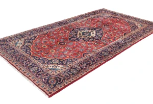 Vintage Red Floral Traditional 5X8 Kashan Persian Rug